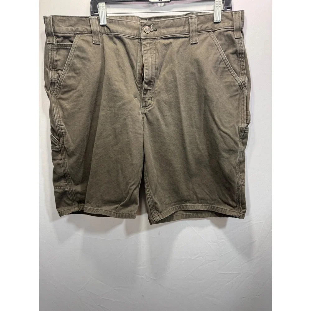 Carhartt Relaxed Fit Carpenter Work Shorts Olive Drab Brown‎ Mens 40 Canvas